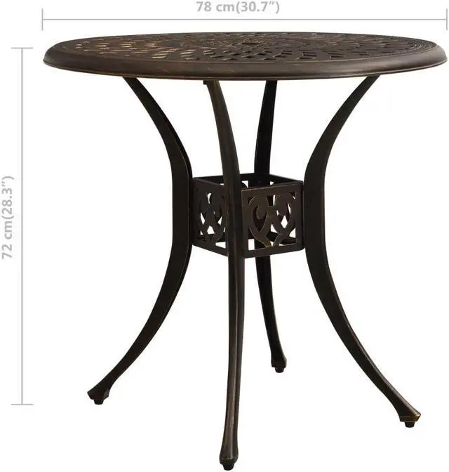 Alt view image 6 of 13 - vidaXL Patio Table Outdoor Dining Table Garden Porch Furniture Cast Aluminum