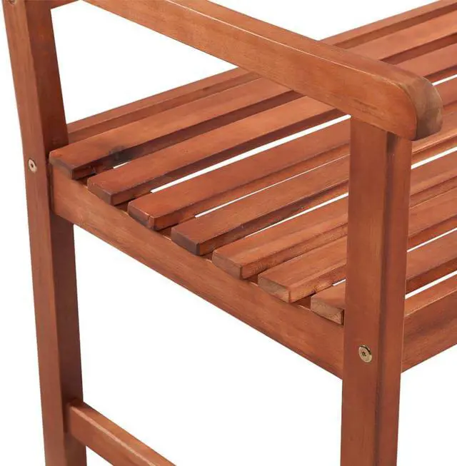 Alt view image 4 of 7 - vidaXL Outdoor Patio Bench Wooden Garden Bench with Cushion Solid Wood Acacia