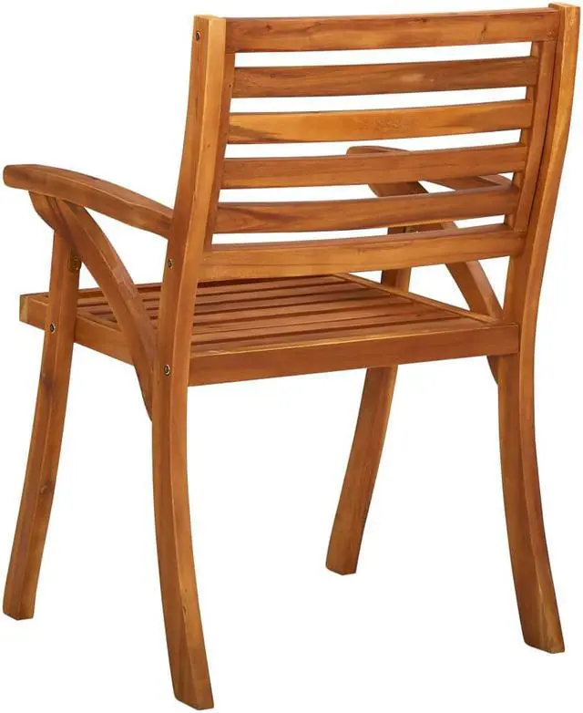 Alt view image 5 of 13 - vidaXL Patio Chairs 3 Pcs Patio Dining Chair with Armrest Solid Wood Acacia