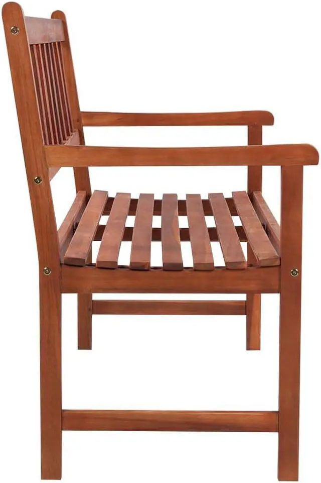Alt view image 3 of 7 - vidaXL Outdoor Patio Bench Wooden Garden Bench with Cushion Solid Wood Acacia