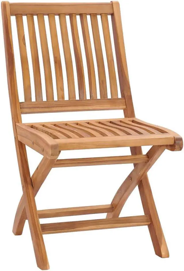 Alt view image 8 of 15 - vidaXL Folding Garden Chairs 2 pcs Solid Teak Wood
