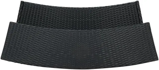 Alt view image 5 of 14 - vidaXL Patio Bar Table Outdoor Counter Pub Table with 2 Shelves PE Rattan Black