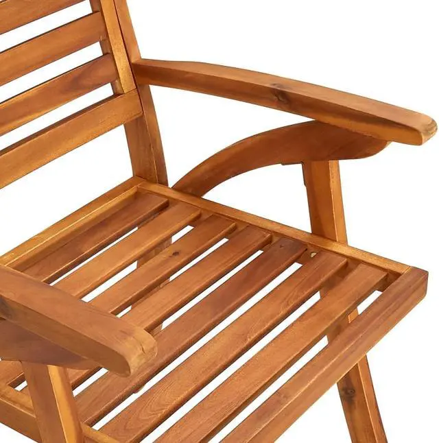 Alt view image 6 of 13 - vidaXL Patio Chairs 3 Pcs Patio Dining Chair with Armrest Solid Wood Acacia