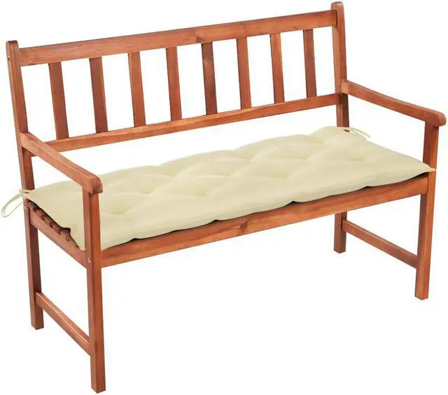 Main image of vidaXL Outdoor Patio Bench Wooden Garden Bench with Cushion Solid Wood Acacia