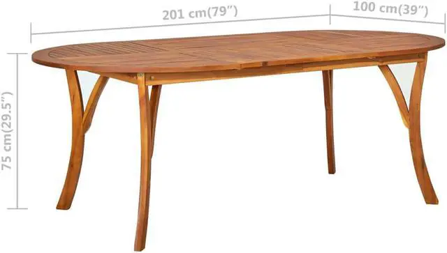 Alt view image 6 of 13 - vidaXL Outdoor Dining Table Garden Patio Table for Front Porch Solid Acacia Wood