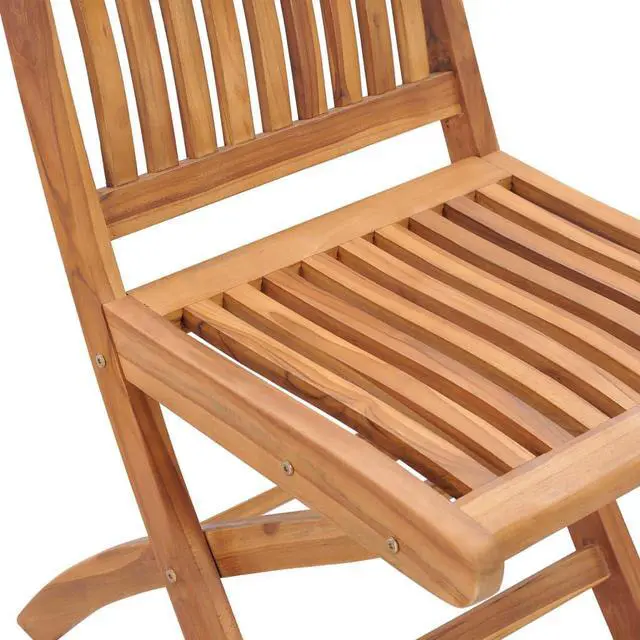 Alt view image 15 of 15 - vidaXL Folding Garden Chairs 2 pcs Solid Teak Wood