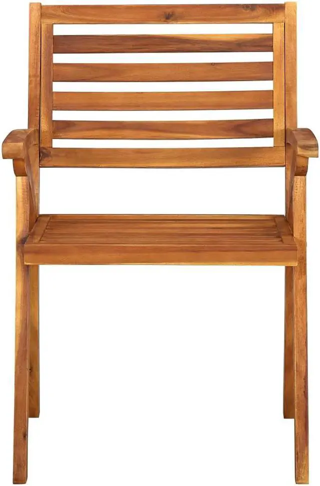 Alt view image 2 of 13 - vidaXL Patio Chairs 3 Pcs Patio Dining Chair with Armrest Solid Wood Acacia