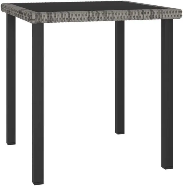 Alt view image 2 of 7 - vidaXL Patio Dining Set 3 Piece Outdoor Table and Chair Set Poly Rattan Gray