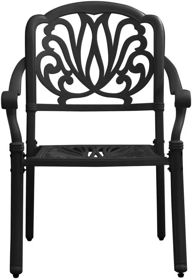 Alt view image 3 of 14 - vidaXL Patio Chairs 2 Pcs Patio Furniture for Garden Deck Cast Aluminum Black