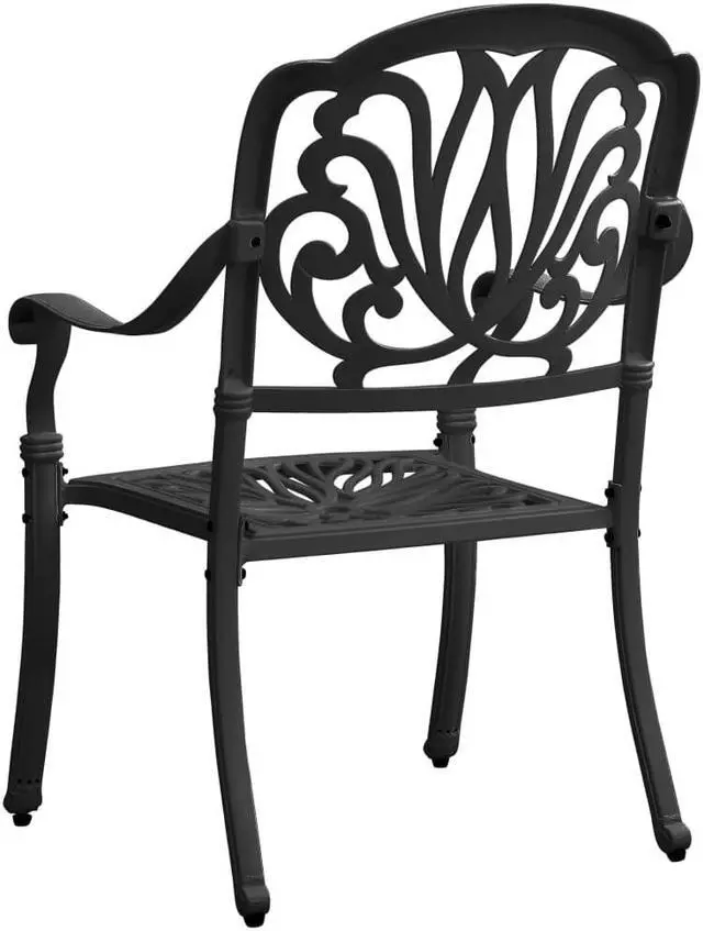 Alt view image 5 of 14 - vidaXL Patio Chairs 2 Pcs Patio Furniture for Garden Deck Cast Aluminum Black