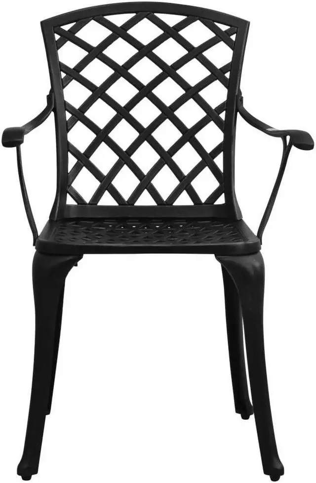 Alt view image 3 of 20 - vidaXL Patio Chairs 2 Pcs Patio Furniture for Garden Deck Cast Aluminum Black