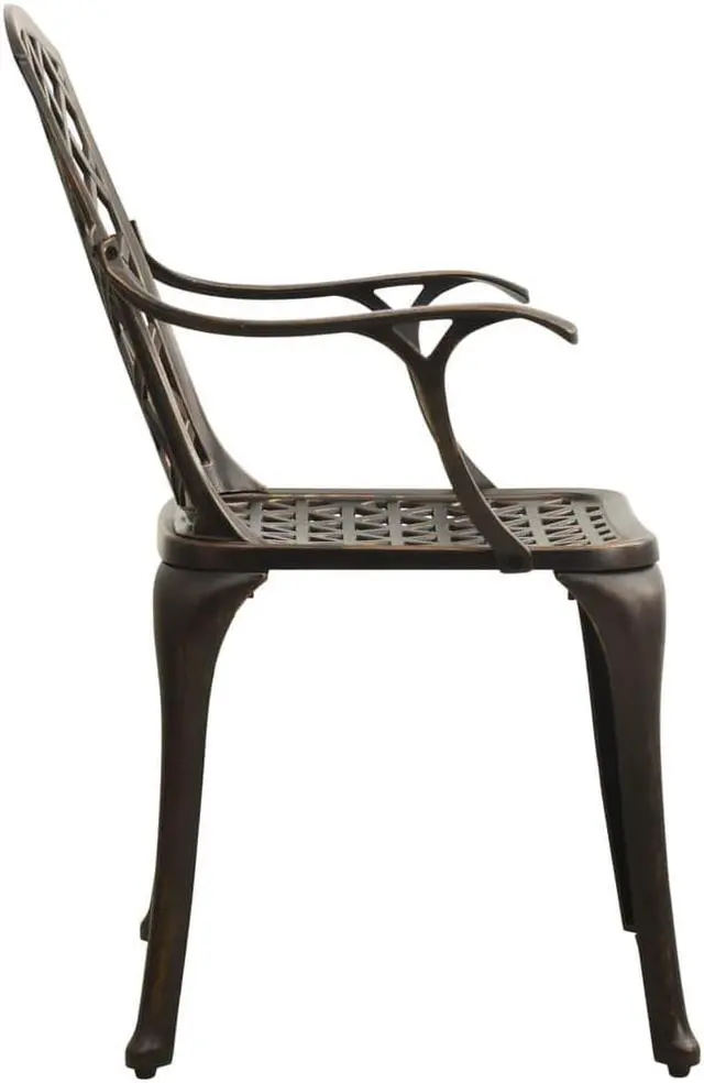 Alt view image 10 of 14 - vidaXL Garden Chairs 2 pcs Cast Aluminum Bronze