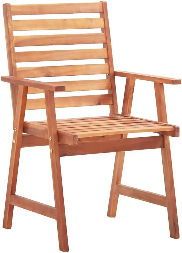 Alt view image 3 of 7 - vidaXL Patio Dining Chairs 2 Pcs Outdoor Chair with Cushions Solid Wood Acacia