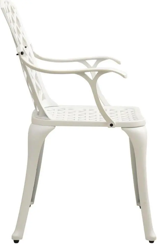 Alt view image 9 of 15 - vidaXL Garden Chairs 2 pcs Cast Aluminum White