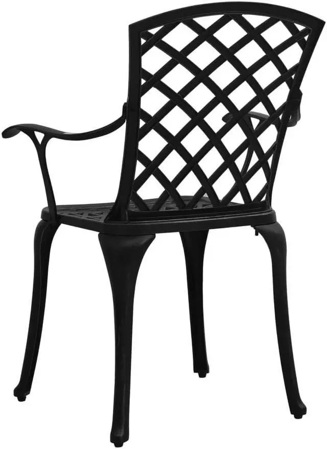 Alt view image 5 of 13 - vidaXL Patio Chairs 4 Pcs Patio Furniture for Garden Deck Cast Aluminum Black
