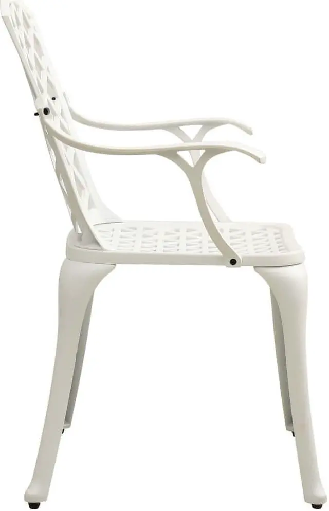 Alt view image 4 of 17 - vidaXL Patio Chairs 4 Pcs Patio Furniture for Garden Deck Cast Aluminum White
