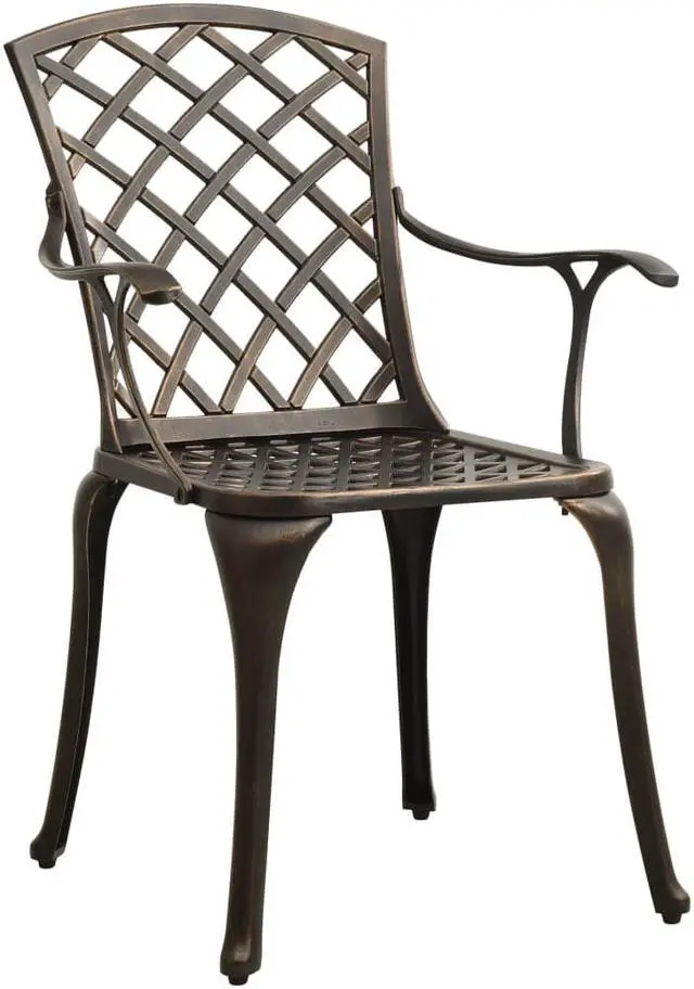 Alt view image 8 of 14 - vidaXL Garden Chairs 2 pcs Cast Aluminum Bronze