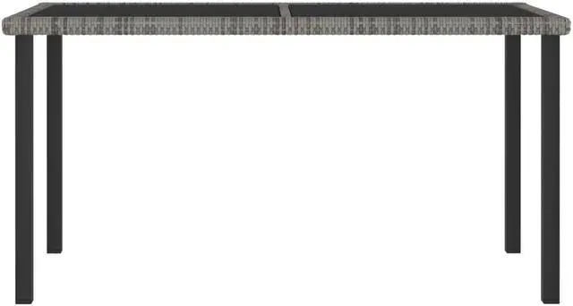 Alt view image 3 of 7 - vidaXL Patio Dining Set 7 Piece Outdoor Table and Chair Set Poly Rattan Gray