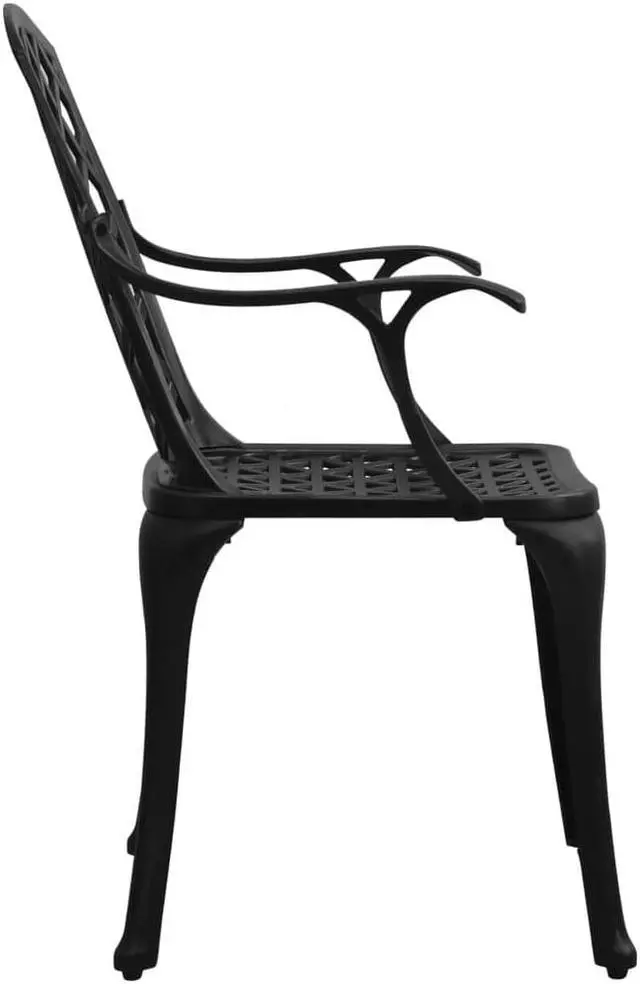 Alt view image 4 of 20 - vidaXL Patio Chairs 2 Pcs Patio Furniture for Garden Deck Cast Aluminum Black