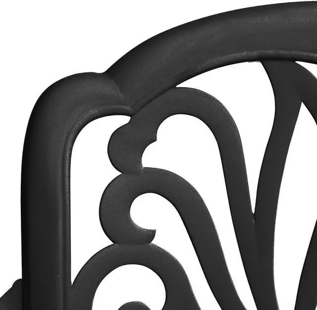 Alt view image 7 of 14 - vidaXL Patio Chairs 2 Pcs Patio Furniture for Garden Deck Cast Aluminum Black