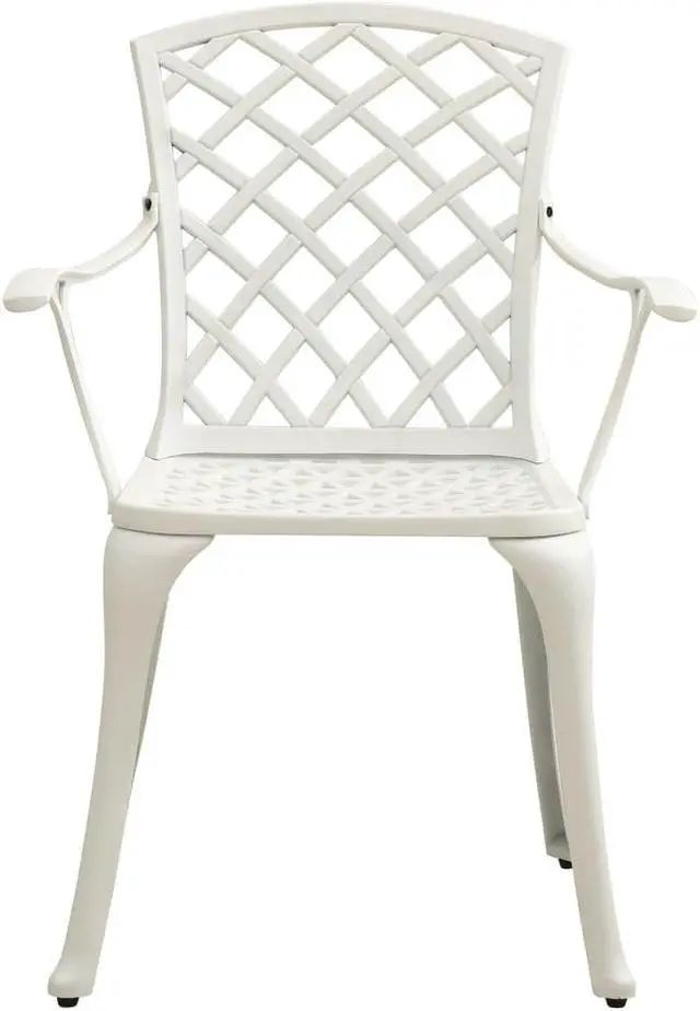 Alt view image 3 of 17 - vidaXL Patio Chairs 4 Pcs Patio Furniture for Garden Deck Cast Aluminum White