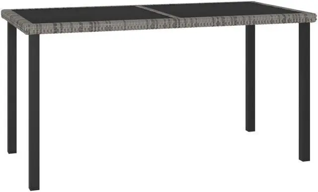 Alt view image 2 of 7 - vidaXL Patio Dining Set 7 Piece Outdoor Table and Chair Set Poly Rattan Gray