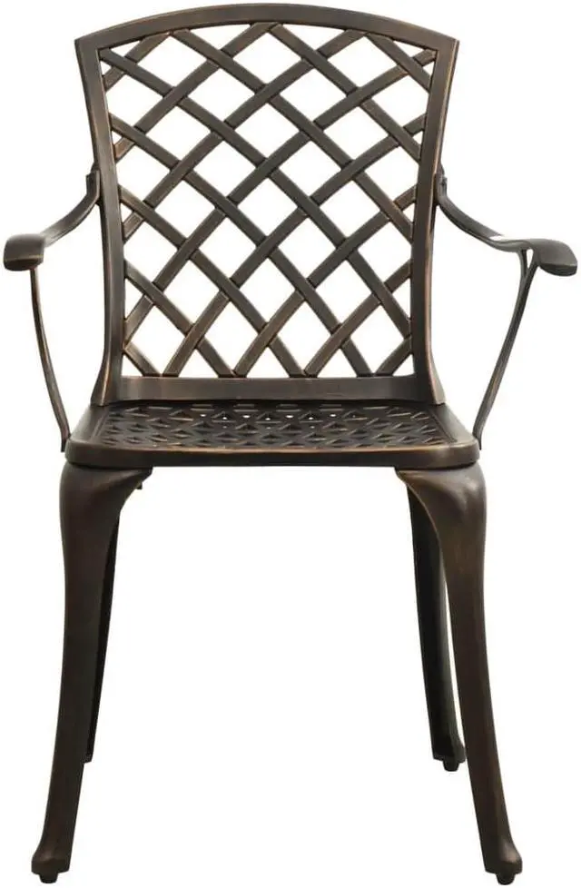 Alt view image 9 of 14 - vidaXL Garden Chairs 2 pcs Cast Aluminum Bronze
