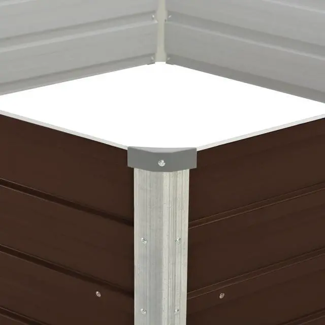Alt view image 4 of 13 - vidaXL Raised Garden Bed Brown Galvanized Steel Planter Flower Box Outdoor