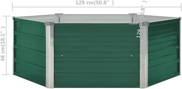 Alt view image 6 of 13 - vidaXL Raised Garden Bed Galvanized Steel Green Planter Flower Box Outdoor