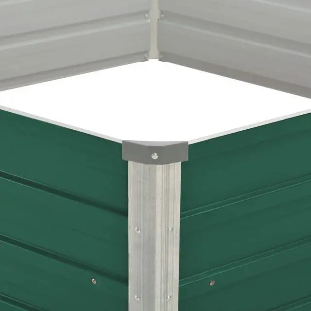 Alt view image 4 of 13 - vidaXL Raised Garden Bed Galvanized Steel Green Planter Flower Box Outdoor