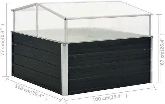 Alt view image 11 of 11 - vidaXL Planter Raised Flower Bed with Lining Patio Plant Box Solid Fir Wood