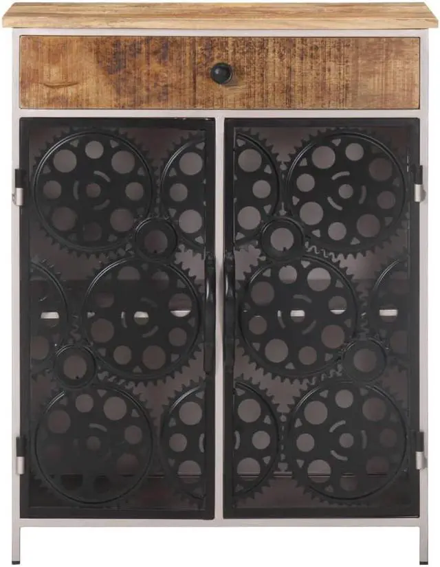 Alt view image 4 of 13 - vidaXL Sideboard Storage Sideboard Cabinet for Entryway Rough Mango Wood & Iron