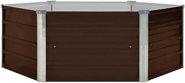 Alt view image 2 of 13 - vidaXL Raised Garden Bed Brown Galvanized Steel Planter Flower Box Outdoor