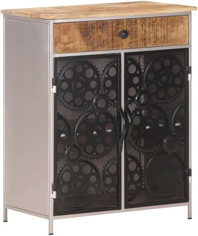 Main image of vidaXL Sideboard Storage Sideboard Cabinet for Entryway Rough Mango Wood & Iron
