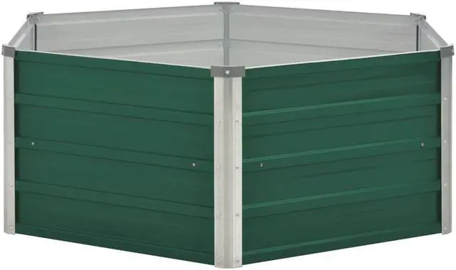 Alt view image 3 of 13 - vidaXL Raised Garden Bed Galvanized Steel Green Planter Flower Box Outdoor