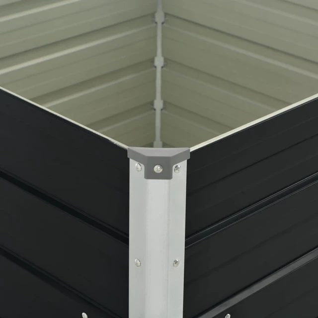 Alt view image 2 of 14 - vidaXL Raised Garden Bed Patio Raised Flower Bed Galvanized Steel Anthracite