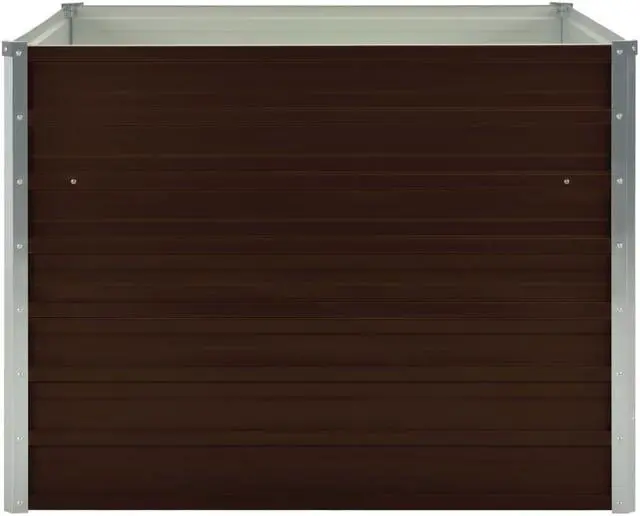 Alt view image 3 of 13 - vidaXL Raised Garden Bed Patio Raised Flower Bed Galvanized Steel Planter Brown