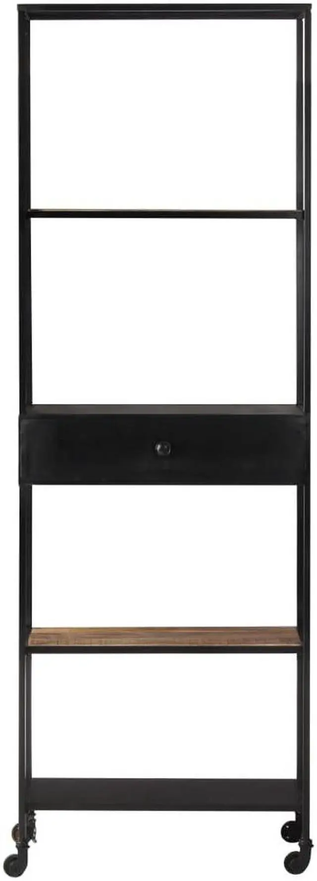 Alt view image 3 of 13 - vidaXL Bookshelf Storage Shelf Shelving Book Cabinet Rough Mango Wood and Iron