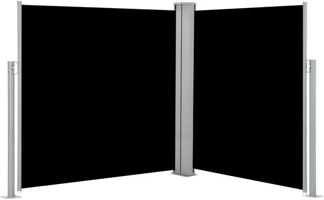 Alt view image 9 of 15 - vidaXL Retractable Side Awning Patio Folding Privacy Screen Black 55.1"x236.2"