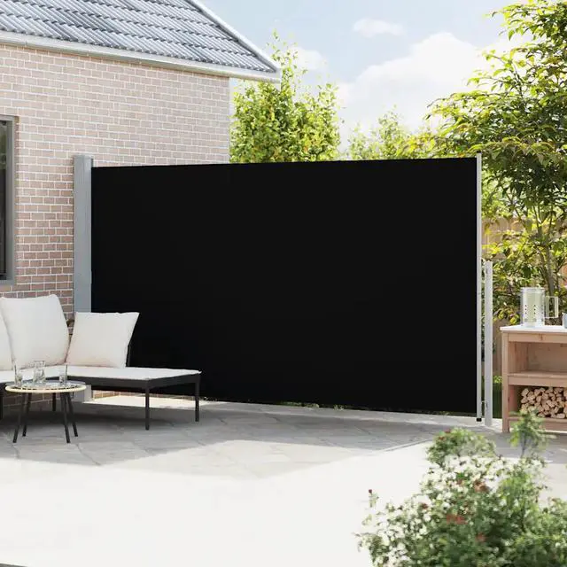 Alt view image 9 of 12 - vidaXL Patio Retractable Side Awning 78.7"x196.9" Black
