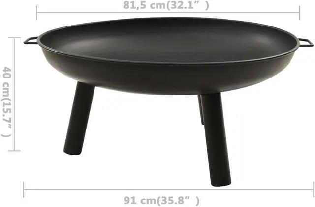 Alt view image 5 of 15 - vidaXL Fire Pit Fireplace for Camping Picnic Firebowl Outdoor Patio Steel