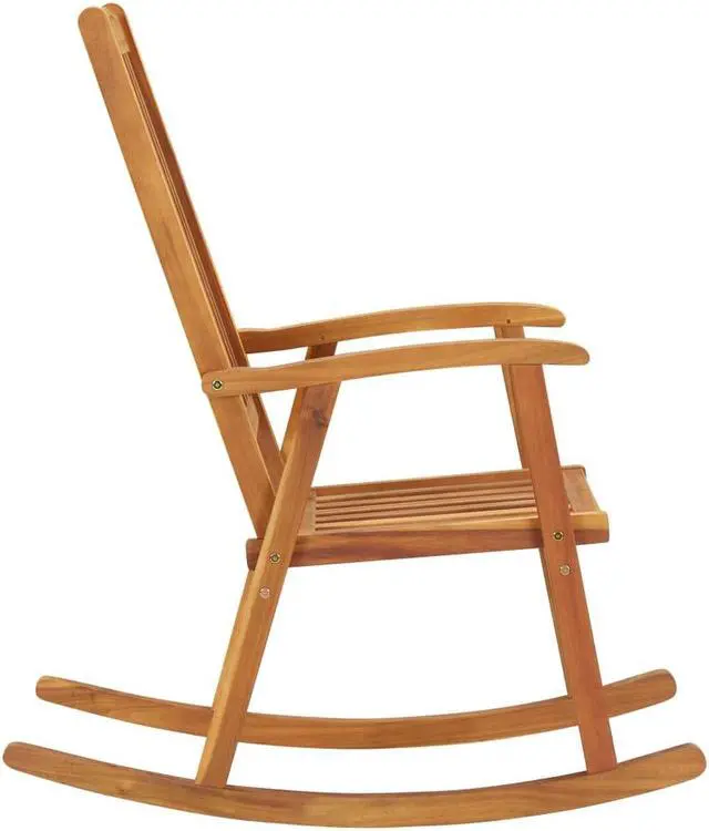 Alt view image 4 of 7 - vidaXL Rocking Chair Outdoor Rocking Chair with Cushions Solid Wood Acacia