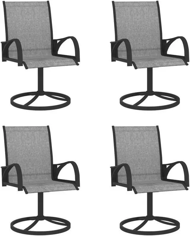Alt view image 6 of 7 - vidaXL Patio Dining Set 5 Pieces Textilene and Steel Outdoor Garden Dinner