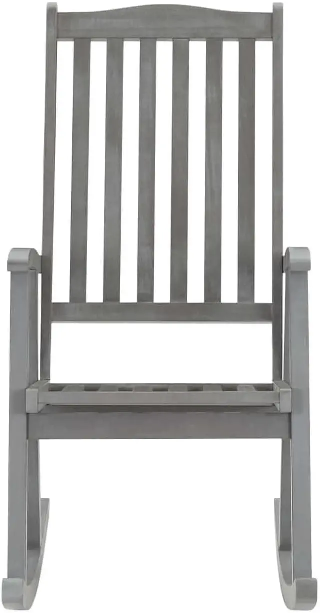 Alt view image 3 of 7 - vidaXL Rocking Chair Outdoor Rocking Chair with Cushions Gray Solid Wood Acacia