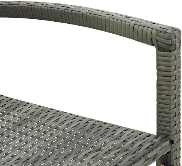 Alt view image 7 of 14 - vidaXL Bar Stools Bar Seats Counter Height Island Stools 2 Pcs Gray Poly Rattan