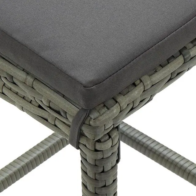 Alt view image 13 of 13 - vidaXL 3 Piece Garden Bar Set with Cushions Poly Rattan Gray