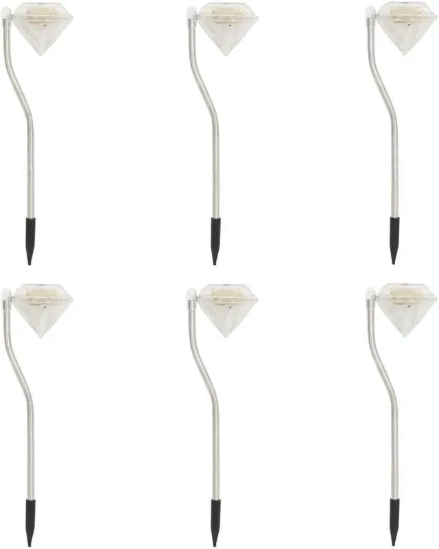 Alt view image 2 of 13 - vidaXL Outdoor Pathway Light LED Solar Walkway Light with Ground Spike 6 pcs