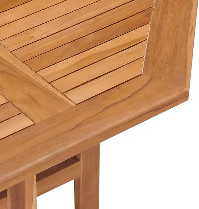 Alt view image 12 of 13 - vidaXL Folding Garden Dining Table 35.4"x35.4"x29.5" Solid Teak Wood