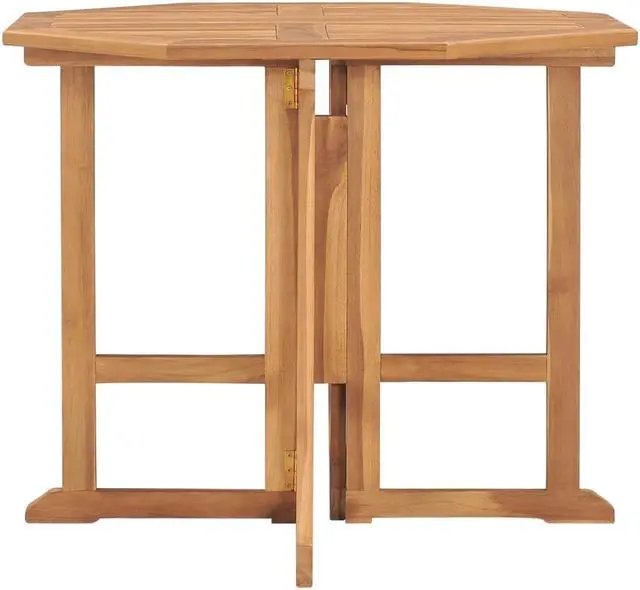 Alt view image 8 of 13 - vidaXL Folding Garden Dining Table 35.4"x35.4"x29.5" Solid Teak Wood