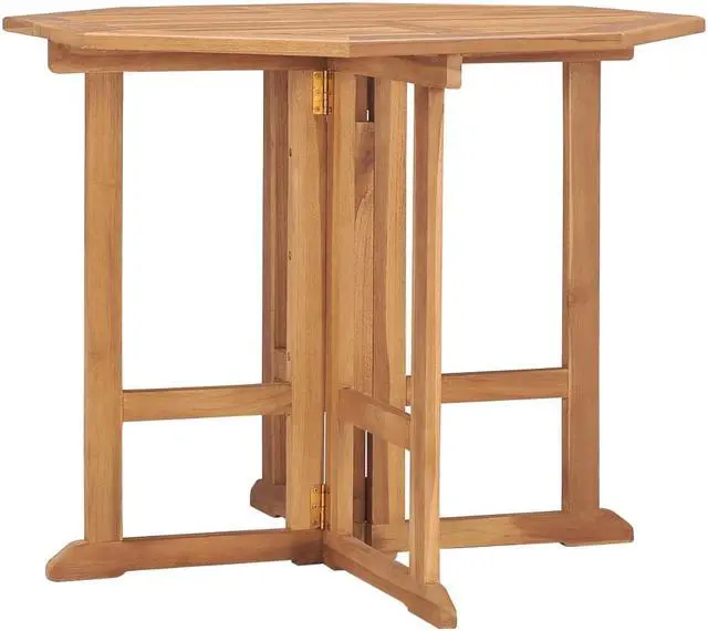 Alt view image 7 of 13 - vidaXL Folding Garden Dining Table 35.4"x35.4"x29.5" Solid Teak Wood